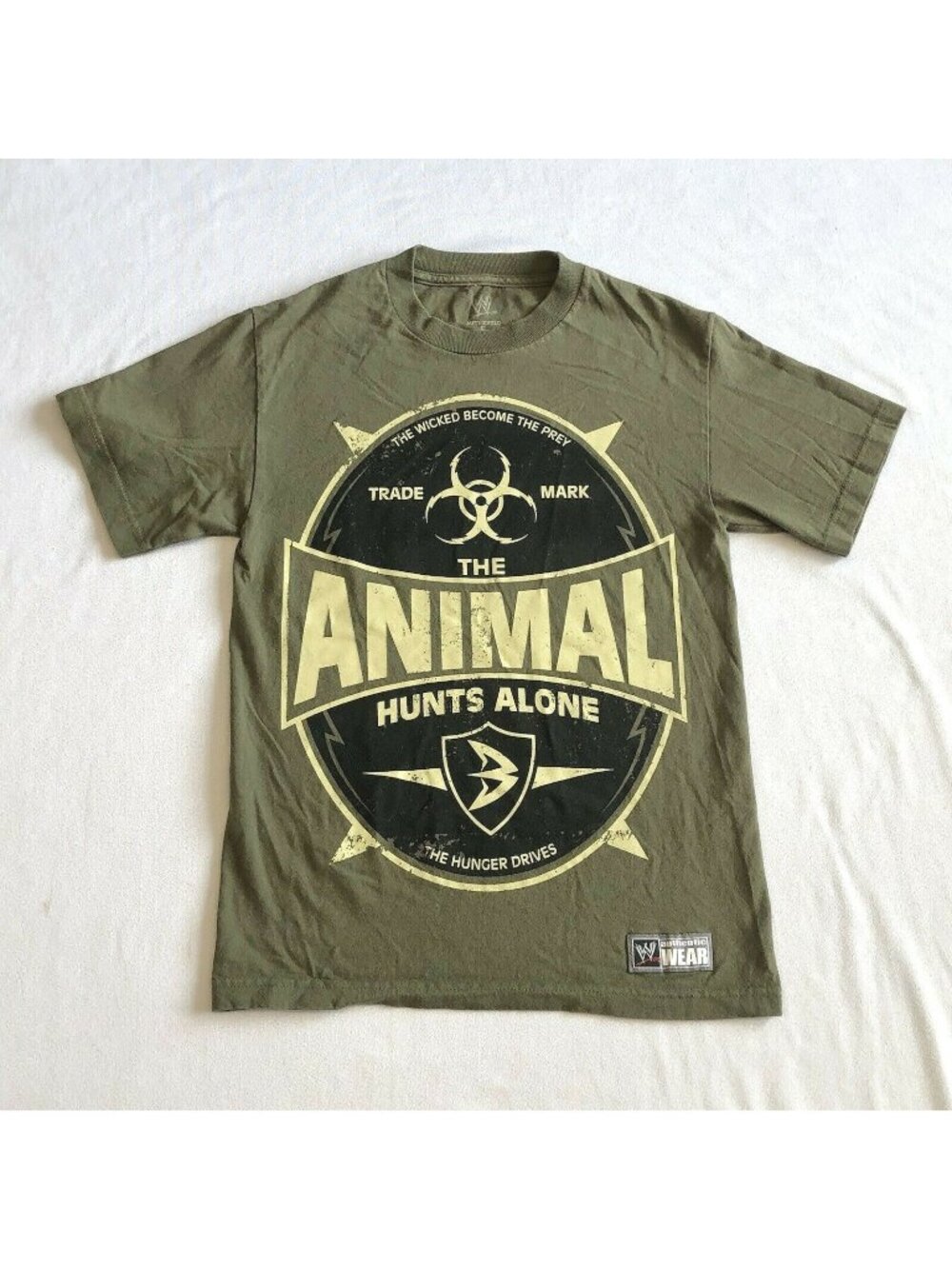Batista The Animal Hunts Alone WWE Authentic Shirt Size Small Authentic Wear